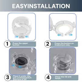 Stove Knob Safety Covers - 2 Pack Transparent Baby Proofing Gas & Oven Knob Locks for Child Safety, Toddler Proof Stove Knob Covers (Large 2-Piece Transparen)