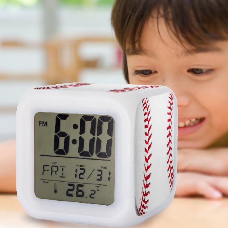 ZonleeApex Baseball Ball Alarm Clock for Boys Girls, Baseball-Themed Kids