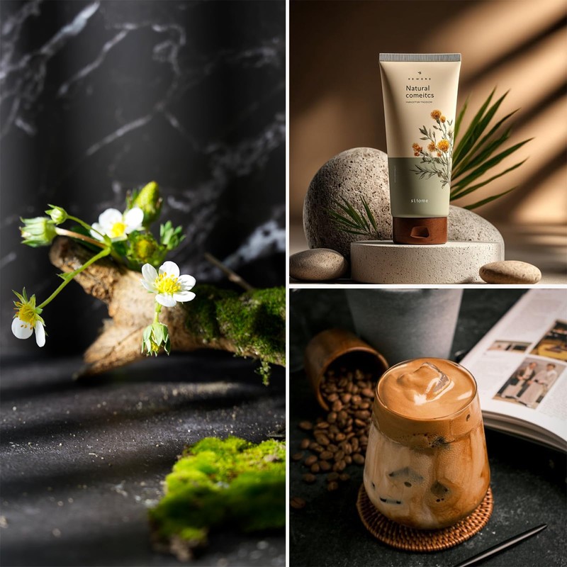 Product Photography Backdrops with Shadow Boards, 9Pcs 18 Curated Patterns