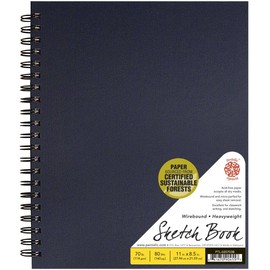 Pentalic Sketch Book, Wirebound, 8-1/2-Inch by 11-Inch, Blue