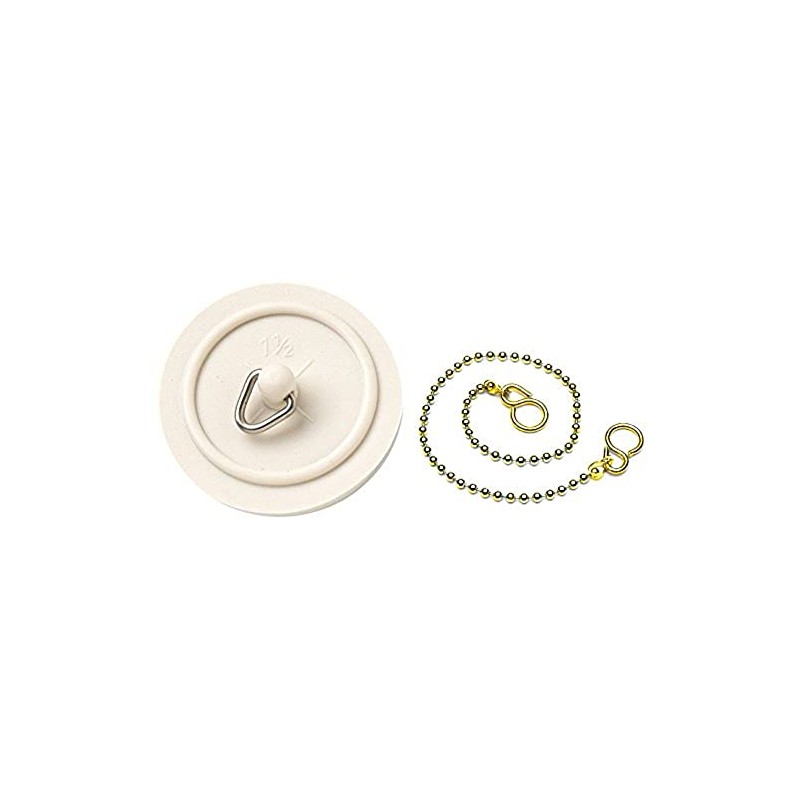 Merriway BH03433 38mm (1.1/2 inch) White Basin Plug Stopper with