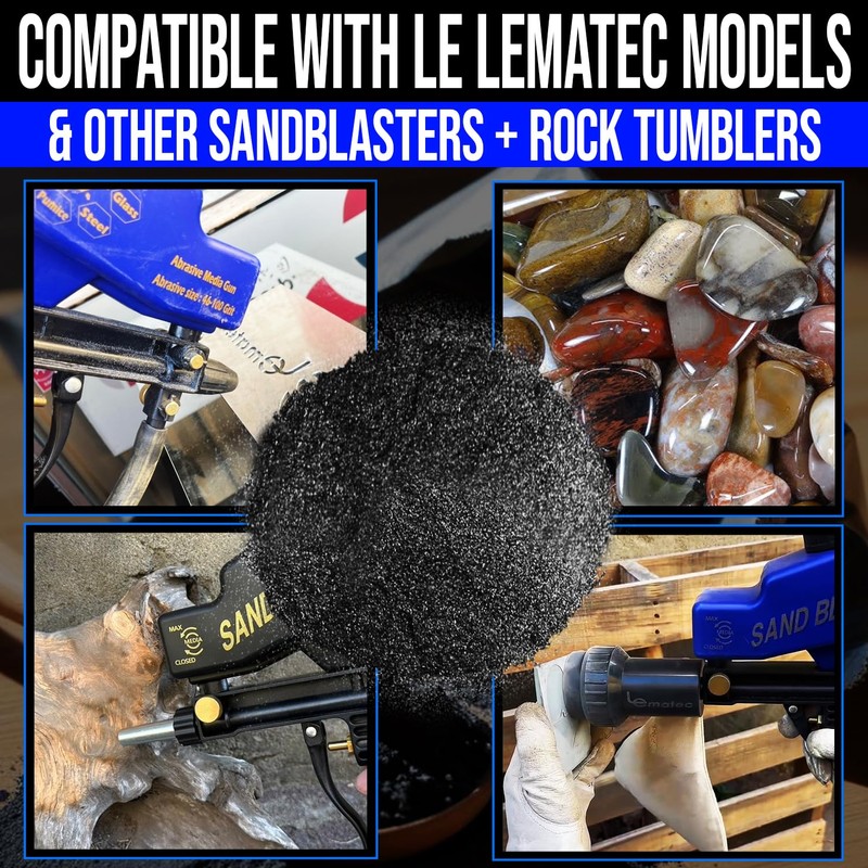 LE LEMATEC Silicon Carbide #100 Sandblasting Media for Rock Tumbling,