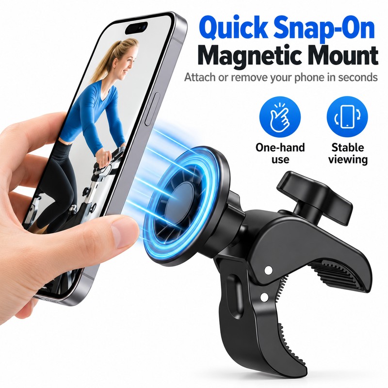 Magnetic Phone Holder for Treadmills, Golf Carts & Strollers –