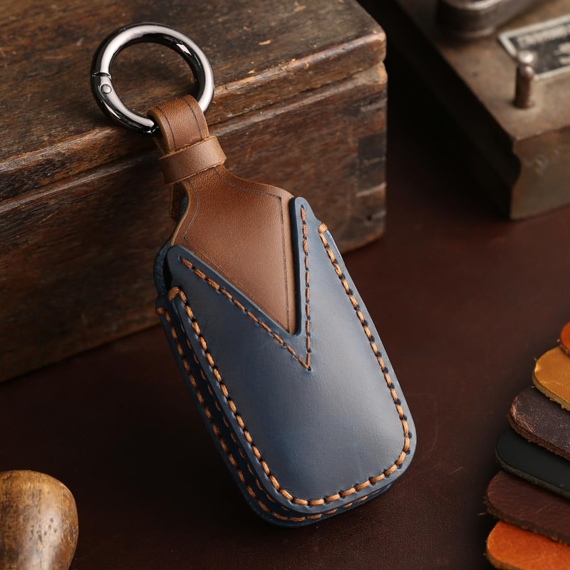 Smasol Smart Key Case, Genuine Leather, Stylish, New 4 Buttons,