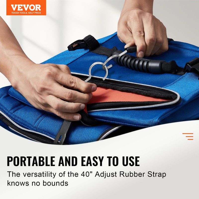VEVOR 40" Flat Rubber Bungee Cords with 1.6X Max Stretch,