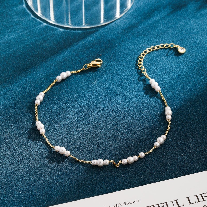 BERISO Gold/Silver Ankle Bracelets for Women,14K Gold Anklets for Women