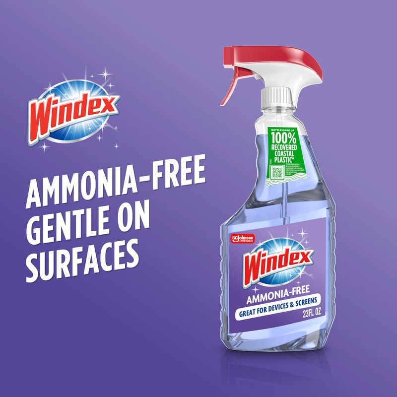 Windex Glass and Window Cleaner Spray Bottle, Ammonia Free, Packaging