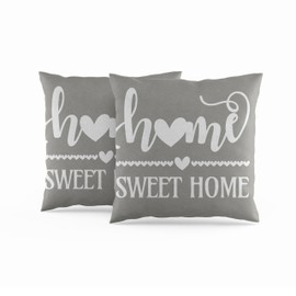ggaimwf 40x40cm Cushion Cover Home Sweet Home Grey Couch Cushions Soft Linen Home Decorative Pillowcases for Sofa Living Room Bedroom House Decor Throw Pillows with Invisible Zip Set of 2