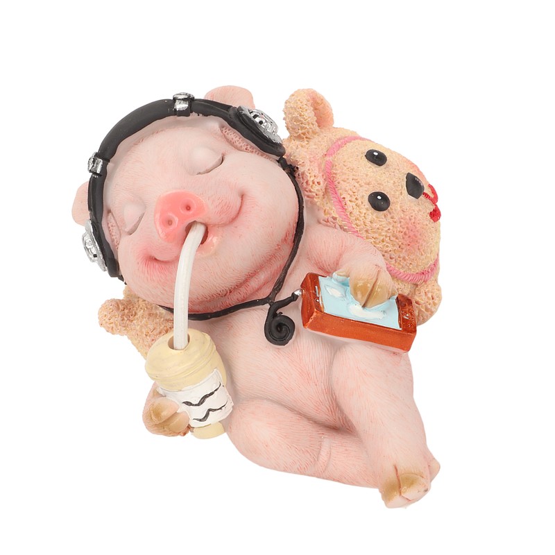 Pig Statue Mini Funny Casual Musical Resin Pig Art Figurine