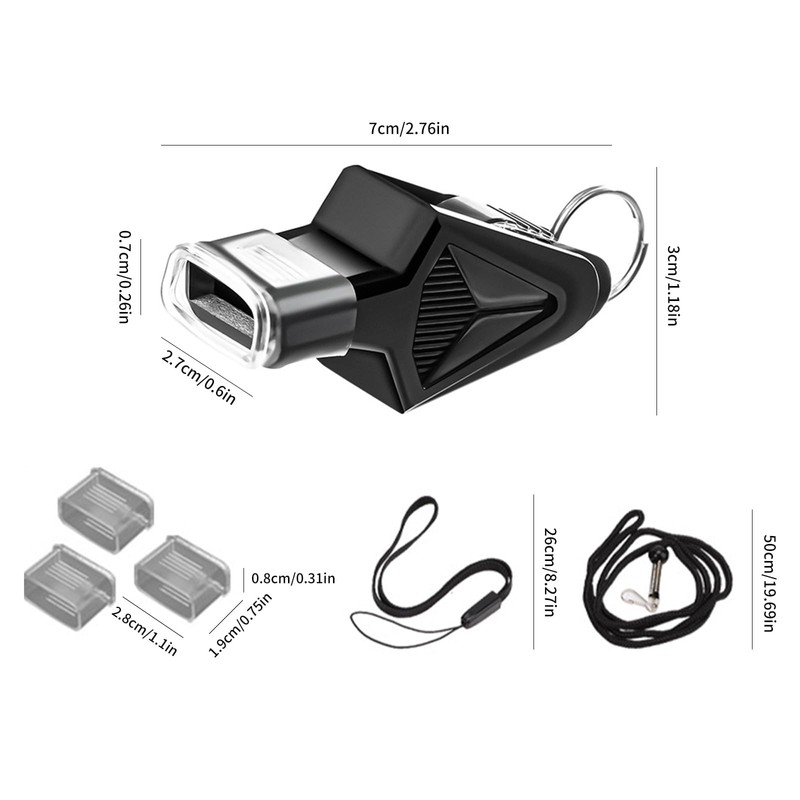 Starvway Sports referee whistle, 2-piece set of triangular shaped bean