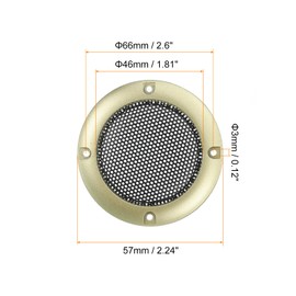 sourcing map 4 Pcs 2inch Black Speaker Grill Mesh Metal Woofer Guard Protector Dust Cover Gold Decorative Circle ABS Frame with Screws for Home Audio Car Speaker Replacement