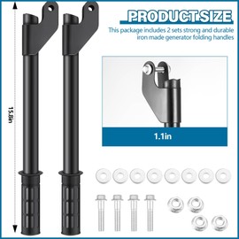 Threlaco 4 Pcs Generator Handle Kit, 15.8 Inch Folding Handles with Assembly Hardware, Outdoor Generator Wheel Accessories, Universal Fit