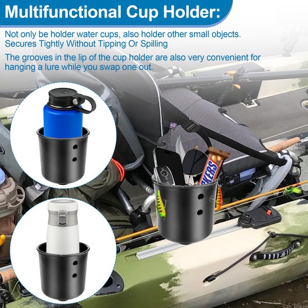 Ophjerg Kayak Cup Holder Track Mount, Multi-Functional Cup Holder for
