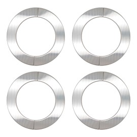 Pastlla 4 PCS Plumbing Cover Plates Self-Adhesive Tape Pipe Cover Decoration Escutcheon Plate Stainless Split Flange Hinged Floor and Ceiling Plates for less than 101mm(4") Dia Pipe