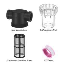 M METERXITY 3-Pack Water Pump Strainer with 100 Mesh Stainless Steel Filter Screen, 3/4 Inch Pipeline Filter for Garden Hose Outdoor RV Water Tank Pressure Washer Inlet [Black]