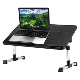 BoxWave Stand and Mount Compatible with CyberPowerPC Tracer VI Gaming - True Wood Laptop Bed Tray Stand, Desk for Comfortable Work in Bed. - Jet Black