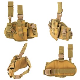 Focalmotors Tactical Drop Leg Holster Outdoors Detachable Molle Pistol Handgun Thigh Holster Right Handed Utility Leg Rig 900D Military for Glock 17 18 19 26 34 and More