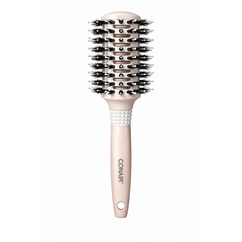 Conair Ceramic Wood Natural Shine Booster Round Hair Brush