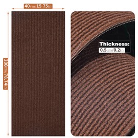 Liulinax Cat Scratch Pad Scratching Mat - 78.7"x15.8" Trimmable Self-Adhesive Couch Protector, Cat Tree Replacement, Wall Shelves, Furniture Protector(Brown)