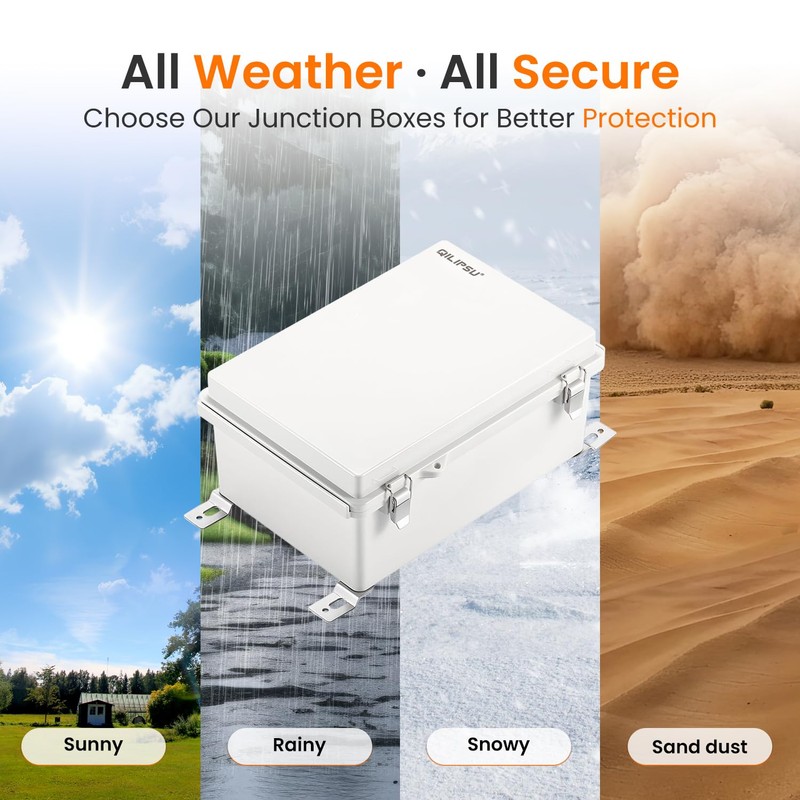 QILIPSU Waterproof Junction Box IP67 Outdoor Plastic Electrical Project Enclosure