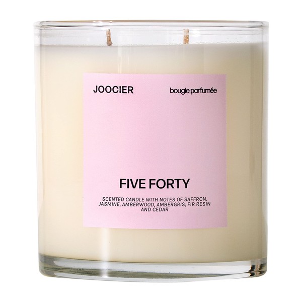 JOOCIER | Five Forty Candle-Saffron, Jasmine, Amberwood | Baccarat Rouge 540 Fragrance Inspired Candle 10 oz 70+ Hour Burn time Double Wick Luxury Home Fragrance Scented Candle Home décor Non Toxic