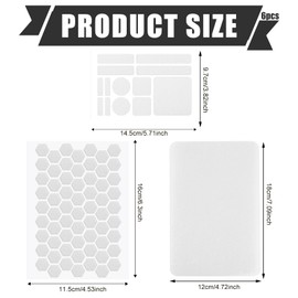 6pcs Anti-Slip Phone Grip Tape Stickers, Universal Adhesive Traction Decals Pre-Cut Skid Grip Strips Patches for Cell Phone Cases, Tablets, Mouse, Game Controllers & Smooth Devices (Transparent)