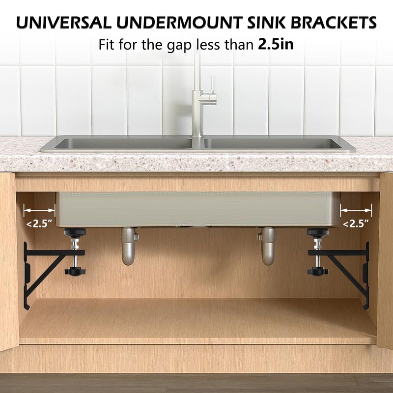 Piclafe Undermount Sink Brackets, Undermount Sink Support, Sink Repair Kit