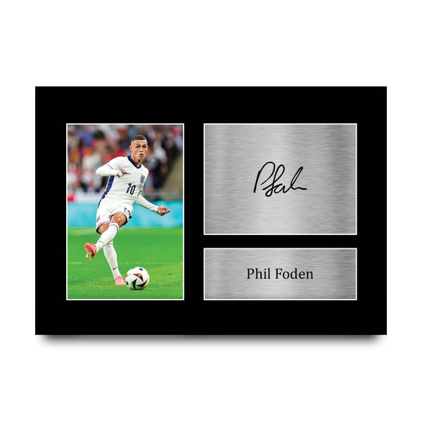 HWC Trading A4 Phil Foden England Gifts Printed Signed Autograph