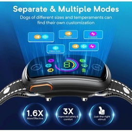 Bark Collar for Large Dog, Seepark Professional Bark Collar for Medium Small Dogs, Sensitivity with Replacement Strap and Smart Dog Collar with Adjustable Beep Vibration