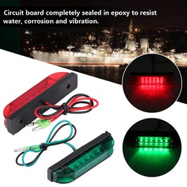 DRU Cuque Boat Bow Navigation LED Lighting Kit 4Pcs Navigation RED & Green Waterproof Signal Bulb Lights Strip Light Bar for Marine Boat Yach