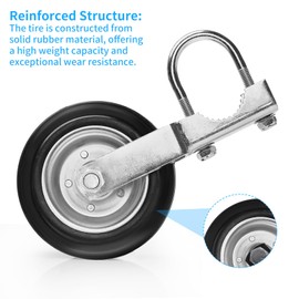 Gate Wheel Supporting Metal Swing Gate, 6" Gate Helper Wheels for 1-5/8" Thru 2" Gate Frames, for Metal Tube Gate, Chain Link Fence, 2 Pack Silver