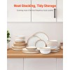 32-Piece White Ceramic Dinnerware Set With Gold Rim For 8