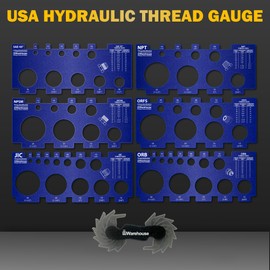 American Thread Identification Kit | Includes: Thread Pitch Gauge, Fitting Identification Cards, Vinyl Bag for Identifying NPT, JIC, ORFS, O-Ring Boss, NPSM, and SAE 45