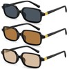 Dollger Small Trendy Rectangle Sunglasses for Women Men Skinny Square