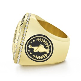 Gxiietem 1-12 Packs MVP Football Baseball Basketball Champion Ring Championship Most Valuable Player Football Baseball Basketball Gold Award Trophy Medals Champion Ring with Display Case and Holder