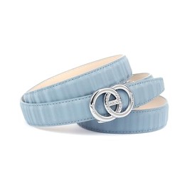 Anthoni Crown Women's Leather Belt, sky blue