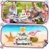 Saysurey 4 Pcs Reversible 4th of July/Summer Wooden Tabletop Decor