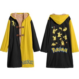 Anime hooded cloak Pi-kachu Trench Coat / Robe - Unique Design, Durable Material, Perfect for Anime Fans Cosplay costumes Cultural streetwear - Size: XXXXXL