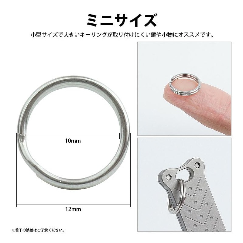 prendre PR-Q2-12-10ST Double Ring, Key Ring, Set of 10, Stainless