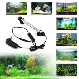 LED Aquarium Light, Smiful Fish Tank Light Submersible Underwater Crystal Glass LEDs Lights, 7.5"- White
