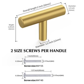 Haliwu 10 Pack Brass Gold Cabinet Knobs Kitchen Cabinet Knobs Black Drawer Knobs for Cabinets and Drawers