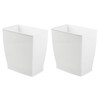 iDesign Small Rectangular Bathroom Trash Set of 2-White Waste Can