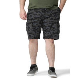 Lee Men's Big & Tall Extreme Motion Crossroad Cargo Short, Black Camo, 44