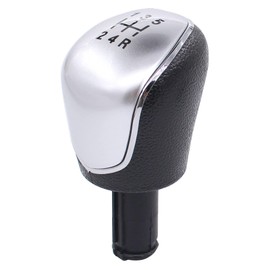 HouYeen Black Leather Aluminium 5-Speed Manual Transmission Gear Lever Knob Gear Shift Knob for Ford Fiesta Focus Mondeo Connect