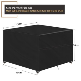 Callni Garden Furniture Covers Waterproof Rectangular Strap,70x70x70cm Outdoor Table Cover 420D Oxford Fabric Windproof Anti-UV, Patio Furniture covers Protective for Rattan Chair Sofa