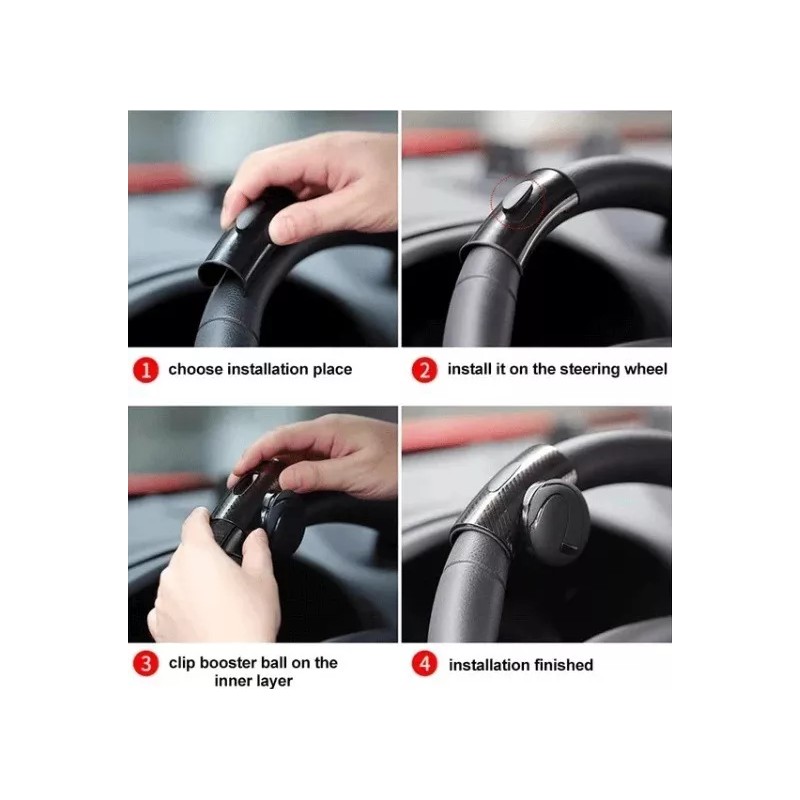Generic Pomo Giratorio Para Volante Coche Para Manija De Potencia