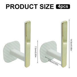 6Pcs Curtain Holders Gold Curtain Holdbacks Self Adhesive Drapery Curtain Tiebacks L Shaped Curtain Hooks Window Treatment Holdbacks for Outdoor, Home, and Cafe Balcony Decorative Curtain Drapery