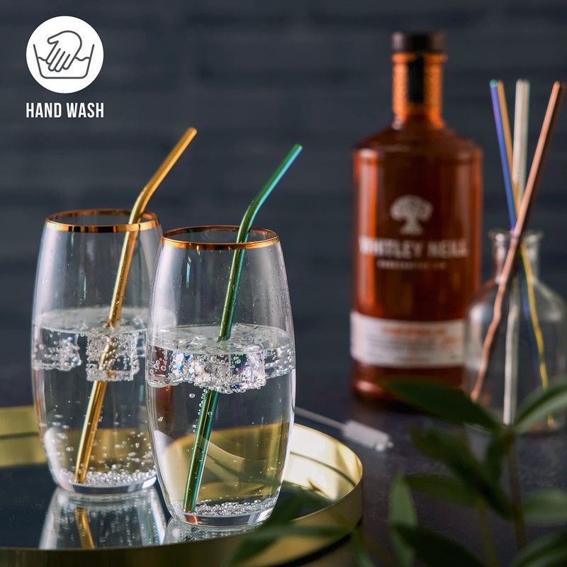 Oak & Steel - 72 Stainless Steel Straws & 4