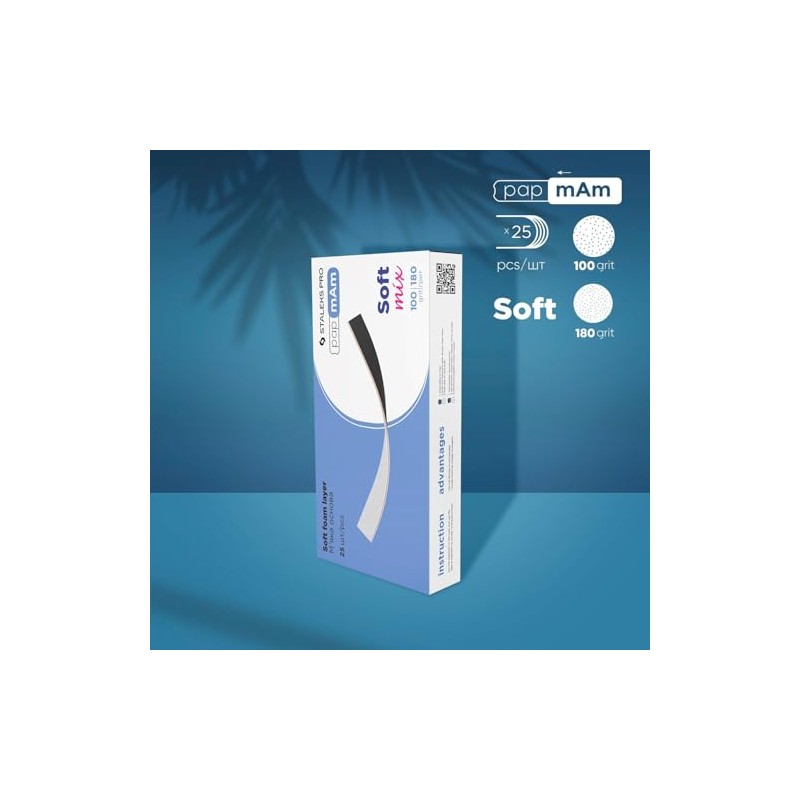 STALEKS EXPERT papmAm DFCEMIX-20-100/180 Soft Double-Sided Interchangeable File Sheets, Grit