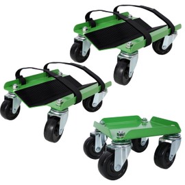 ZJMTOCYU Move Heavy Loads with Snowmobile Dolly, 1500lbs Capacity, Durable Steel Construction with Swivel Casters, Green
